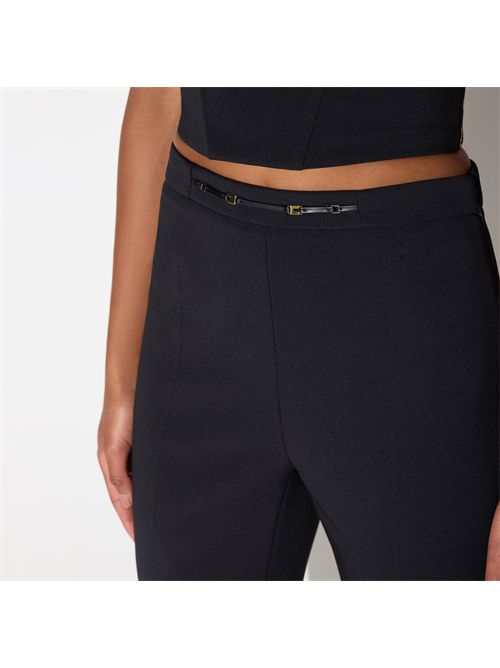 Pantaloni in doppio crêpe stretch con dettaglio gioiello ELISABETTA FRANCHI | PA19866E2/110